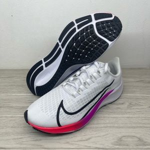 Nike Air Zoom Pegasus 37 Men Running Shoes White Multicolor BQ9646-103 Size 10.5